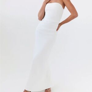 Peppermayo Strapless White Maxi Dress